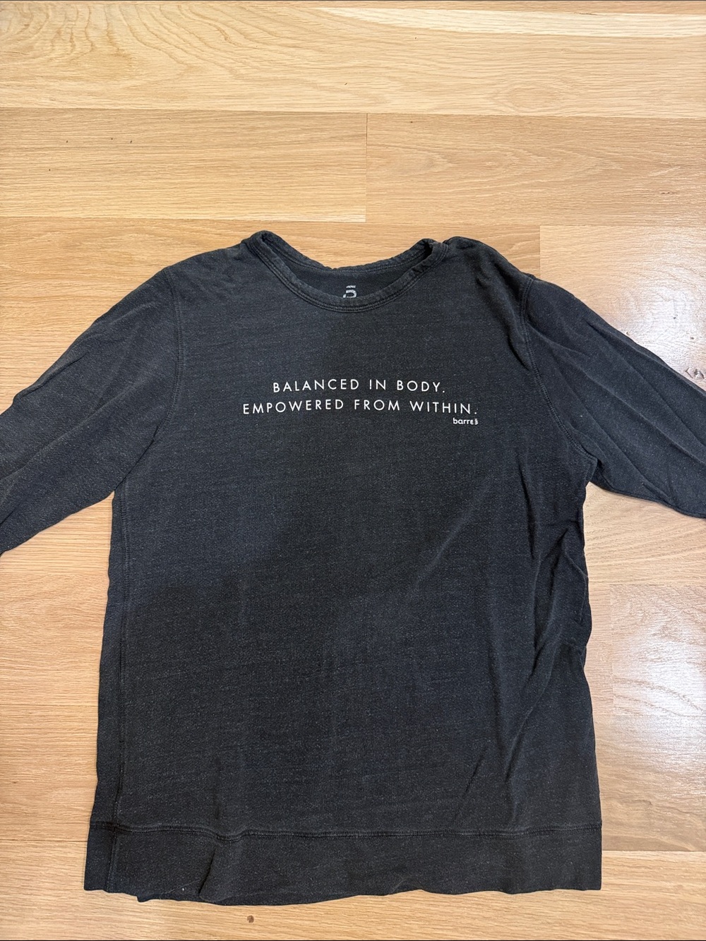 Women’s Black barre3 Crewneck Sweatshirt - Balanced In Body Graphic